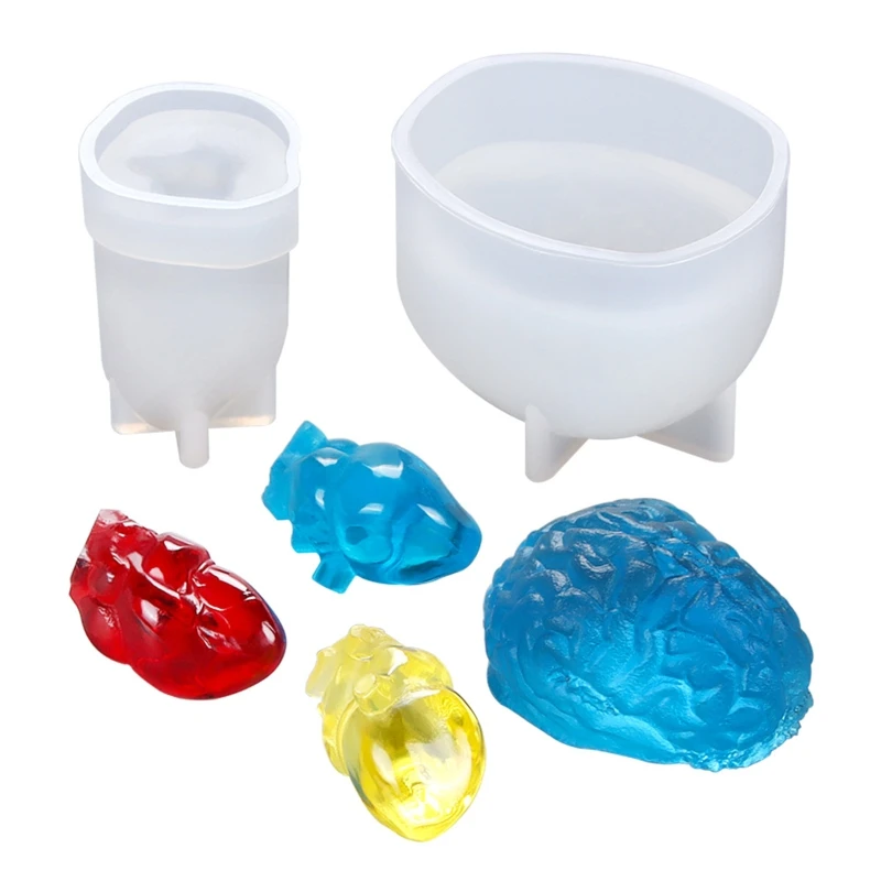 Multifunctional Halloween Heart and Brain Silicone Molds Resin Kitchen Baking Tool DIY Art Simulation Human Organ Moulds
Multifunctional Halloween Heart and Brain Silicone Molds Resin Kitchen Baking Tool DIY Art Simulation Human Organ Moulds