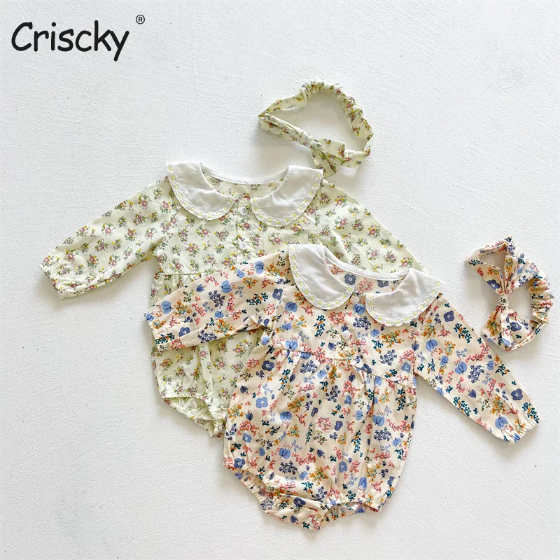 Criscky Infant Baby Girls Spring Full Sleeve Flower Peter Pan Collar Bodysuits Newborn Jumpsuits Toddler Clothes+Headband
Criscky Infant Baby Girls Spring Full Sleeve Flower Peter Pan Collar Bodysuits Newborn Jumpsuits Toddler Clothes+Headband