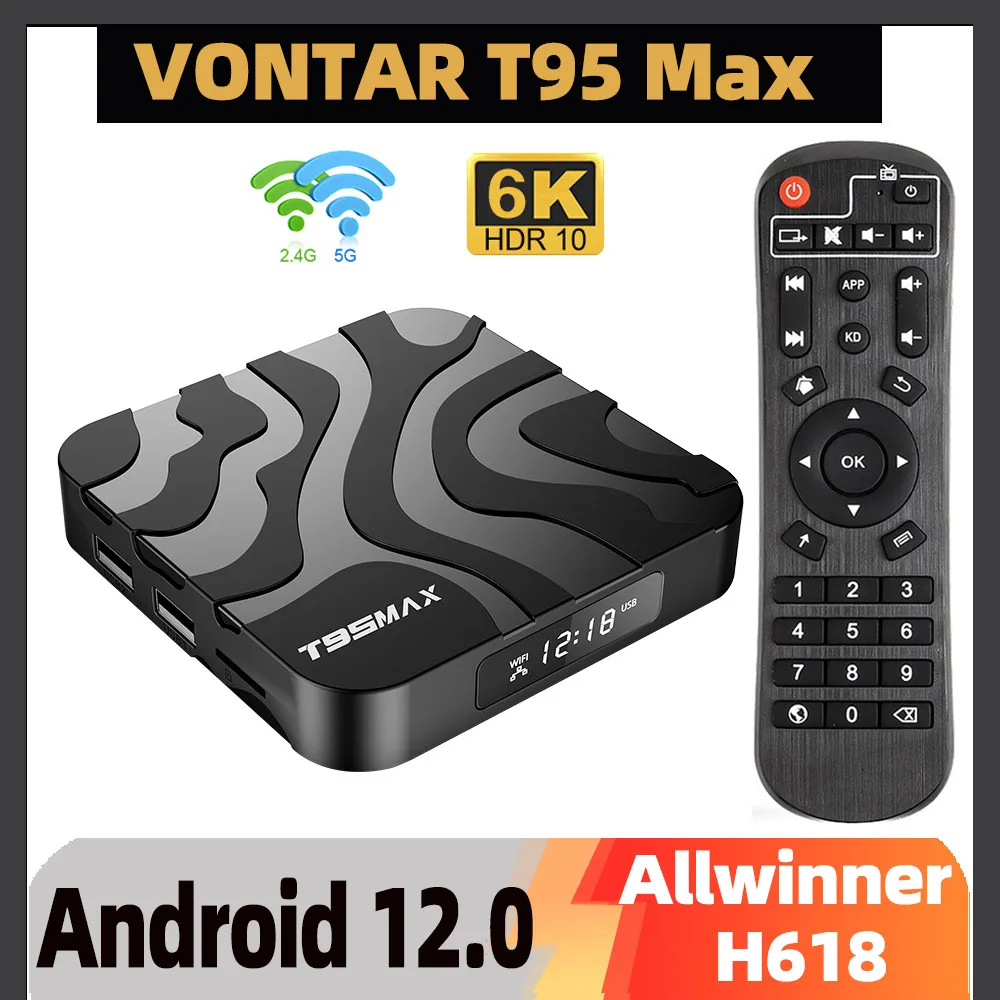

2022 T95MAX TV Box Android 12 4GB RAM 32GB ROM Allwinner H618 Support 6K 4K HDR Dual Wifi 1GB 8GB Media Player T95 Max 2GB 16GB