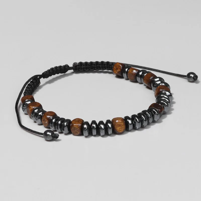 Handmade Wood Beads Bracelet Round Hematite Natural Stone Bracelet Adjustable for Women Men Braided Energy Bracelets Jewelry
Handmade Wood Beads Bracelet Round Hematite Natural Stone Bracelet Adjustable for Women Men Braided Energy Bracelets Jewelry