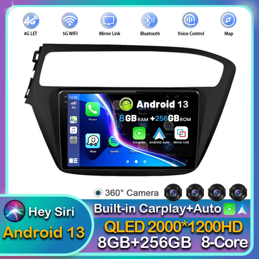 

Автомагнитола на Android 13 для Hyundai I20 2018 2019, мультимедийный проигрыватель с навигацией, GPS, стерео, Wi-Fi + 4G, беспроводная Автомагнитола для Carplay DSP