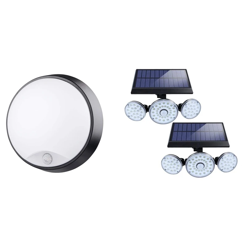 10W LED Wall Ceiling Mounted Round Circular Bulkhead Light & Solar Lights,3 Head Motion Sensor Lights Adjustable 140LED
10W LED Wall Ceiling Mounted Round Circular Bulkhead Light & Solar Lights,3 Head Motion Sensor Lights Adjustable 140LED