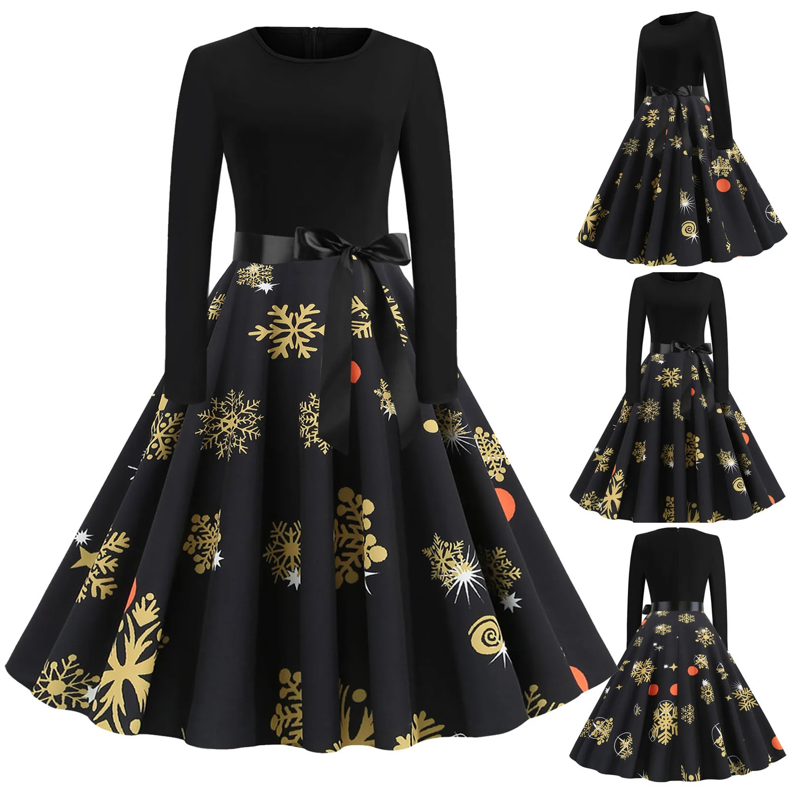 Christmas Costumes Party Dress Women Long Sleeve V Neck 1950s Housewife Vintage Swing Dress Xmas Winter Sundress Vestidos Gifts
Christmas Costumes Party Dress Women Long Sleeve V Neck 1950s Housewife Vintage Swing Dress Xmas Winter Sundress Vestidos Gifts