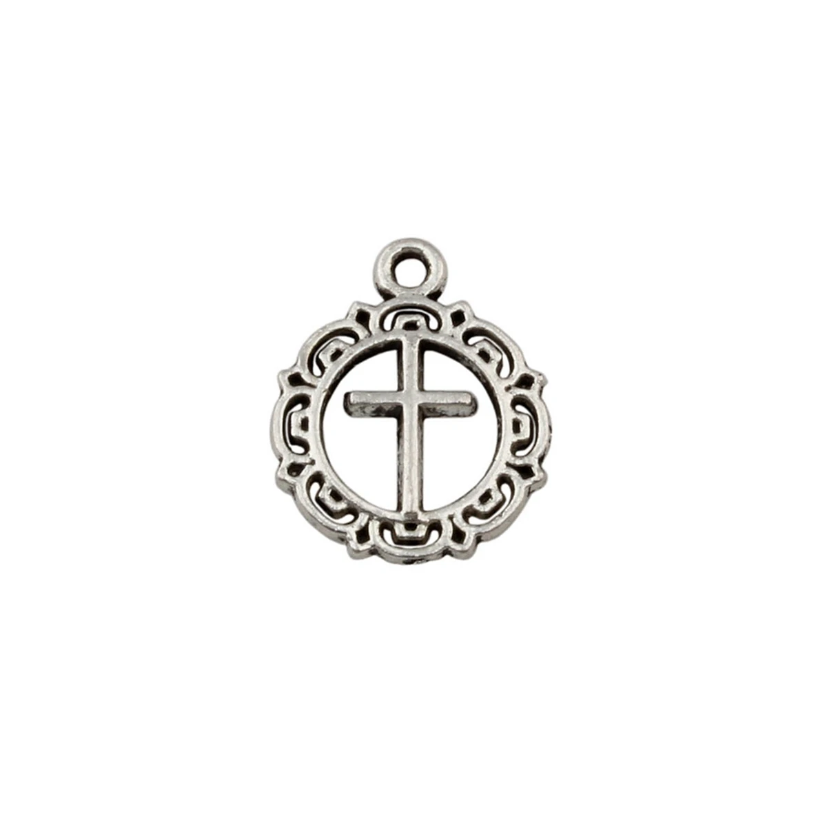 200Pc Antique Silver Alloy Open Flower Circle Cross Charm Pendants For Jewelry Making Bracelet Necklace Findings 16x19.8mm A-242
200Pc Antique Silver Alloy Open Flower Circle Cross Charm Pendants For Jewelry Making Bracelet Necklace Findings 16x19.8mm A-242