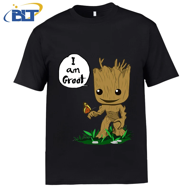 I am Groot Printed Men's T-Shirt Pure Cotton Short Sleeve Casual Top Loose Clothing