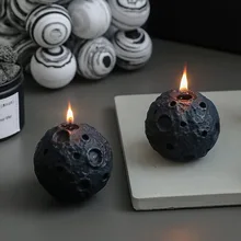 3D Meteorite Scented Candles Black Geometry Moon Candle Creative Gift Birthday Nordic for Home Decor Bedroom Scented Souvenir