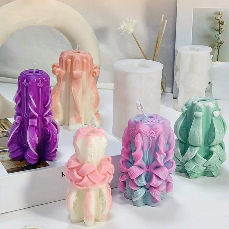 Creative Carved Silicone Candle Mold for DIY Aromatherapy Candle Plaster Ornaments Soap Epoxy Resin Mould Handicrafts Making
Creative Carved Silicone Candle Mold for DIY Aromatherapy Candle Plaster Ornaments Soap Epoxy Resin Mould Handicrafts Making