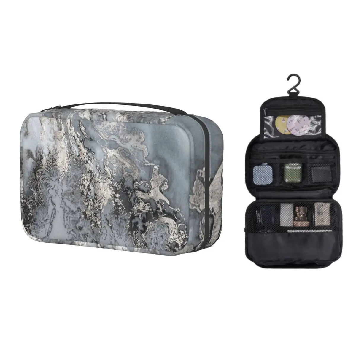 Gray Marble Texture Abstract Pattern Travel Cosmetic Bag Modern Geometric Graphic Makeup Toiletry Organizer Storage Dopp Kit
Gray Marble Texture Abstract Pattern Travel Cosmetic Bag Modern Geometric Graphic Makeup Toiletry Organizer Storage Dopp Kit