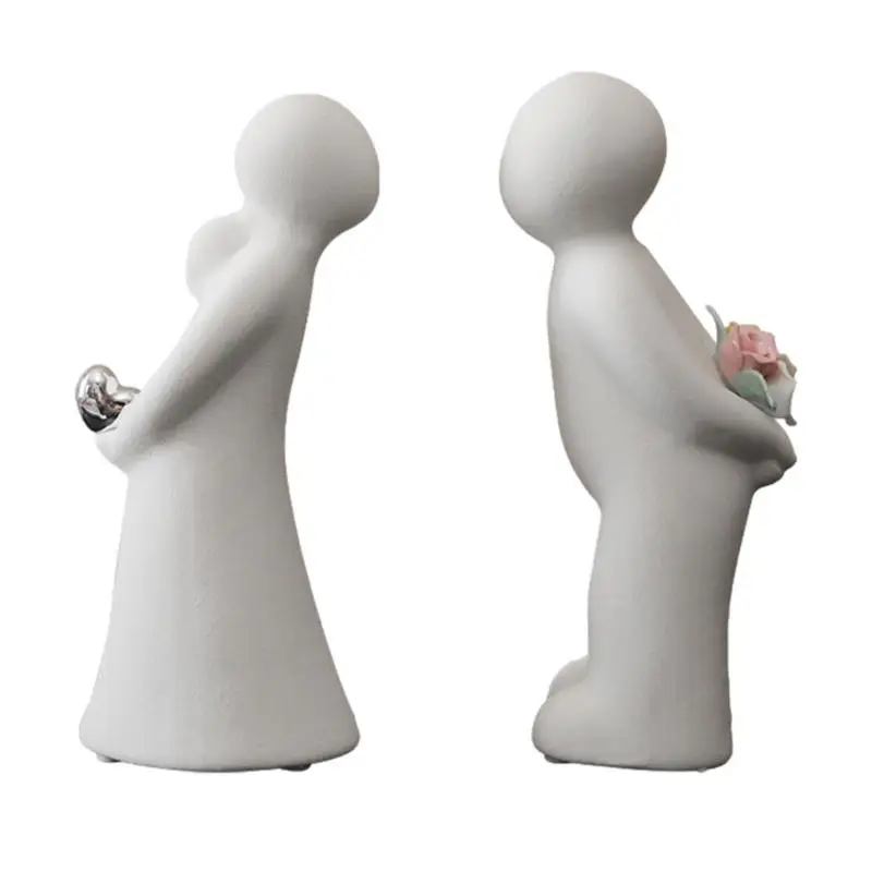 Romantic Couple Figurine Sculptures Decorative Ornament Frosted ceramics Desktop cabinet Wedding room decoration accessories
Romantic Couple Figurine Sculptures Decorative Ornament Frosted ceramics Desktop cabinet Wedding room decoration accessories
