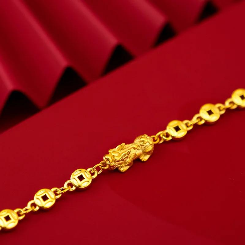 18K Real Gold Bracelet Retro Copper Coin Twisted Gold Plated Bracelet for Men & Women Wedding Jewelry Gifts 
18K Real Gold Bracelet Retro Copper Coin Twisted Gold Plated Bracelet for Men & Women Wedding Jewelry Gifts