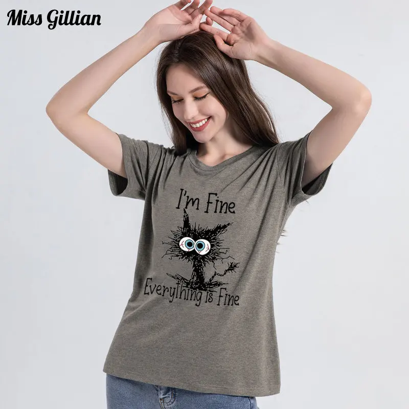 Summer Loose Letter Cats Print Short Sleeve T-shirts Women Clothes Casual Basic Tops Simple O Neck 2023 Fashion Graphic T Shirts
Summer Loose Letter Cats Print Short Sleeve T-shirts Women Clothes Casual Basic Tops Simple O Neck 2023 Fashion Graphic T Shirts