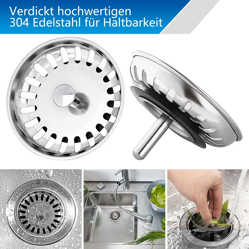 Kitchen Sink Strainer Stainless Steel Sink Filter Waste Plug Bathroom Floor Drain Anti-clog Strainer Replacement Accessories
Kitchen Sink Strainer Stainless Steel Sink Filter Waste Plug Bathroom Floor Drain Anti-clog Strainer Replacement Accessories