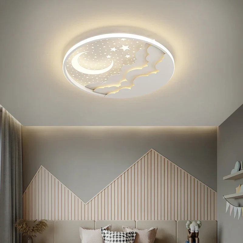 

Nordic Modern Children's LED Ceiling Lamp for Nursery Bedroom Kids Room Moon Stars Warm Romantic Home Decor Lighting Fixtures