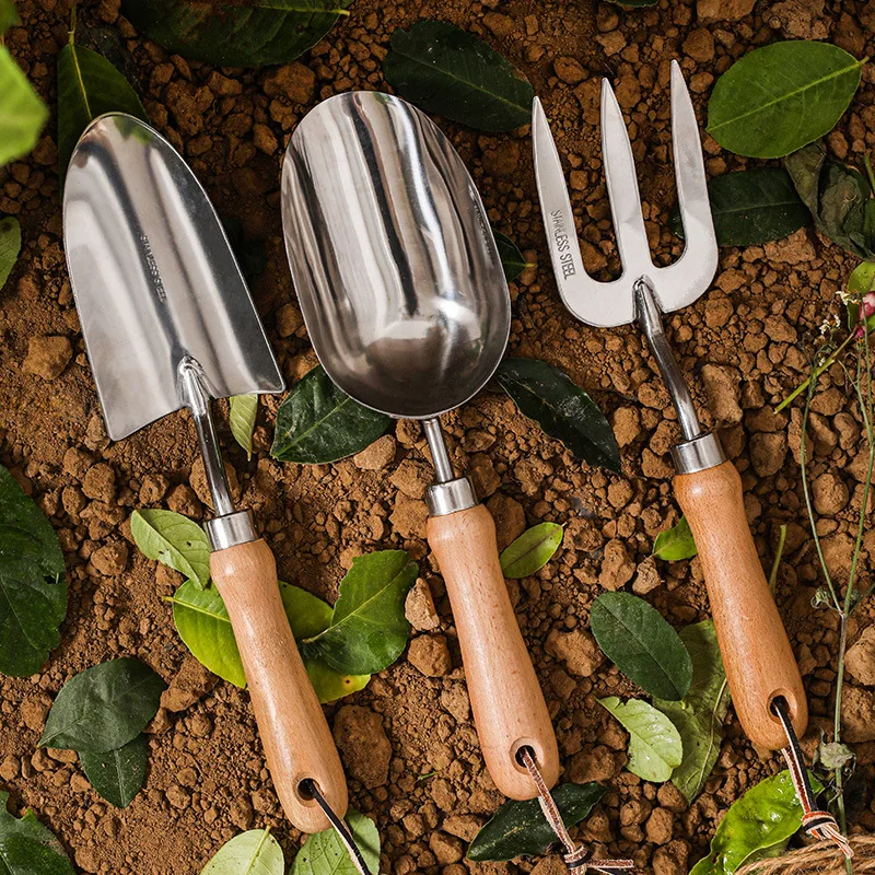 3Pcs Wood Gardening Tools Flower Shovel Stainless Steel Shovel Digging Potted Shovel Tsubaki Beech Spatula Planting Tool Set
3Pcs Wood Gardening Tools Flower Shovel Stainless Steel Shovel Digging Potted Shovel Tsubaki Beech Spatula Planting Tool Set
