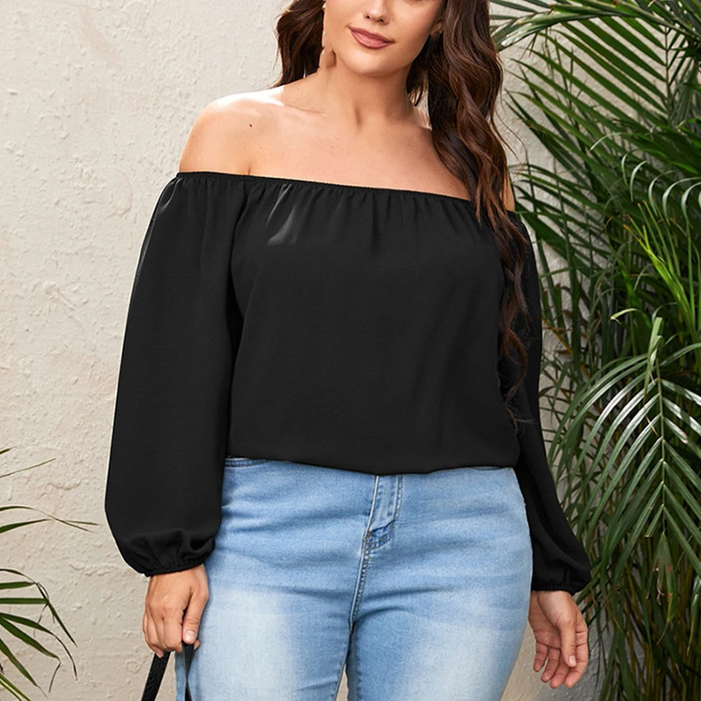 2022NEW Women's Fashion Plus Size Solid Color Loose One Line Collar Foreign Trade Long Sleeve T-shirt Autumn L-4XL
2022NEW Women's Fashion Plus Size Solid Color Loose One Line Collar Foreign Trade Long Sleeve T-shirt Autumn L-4XL