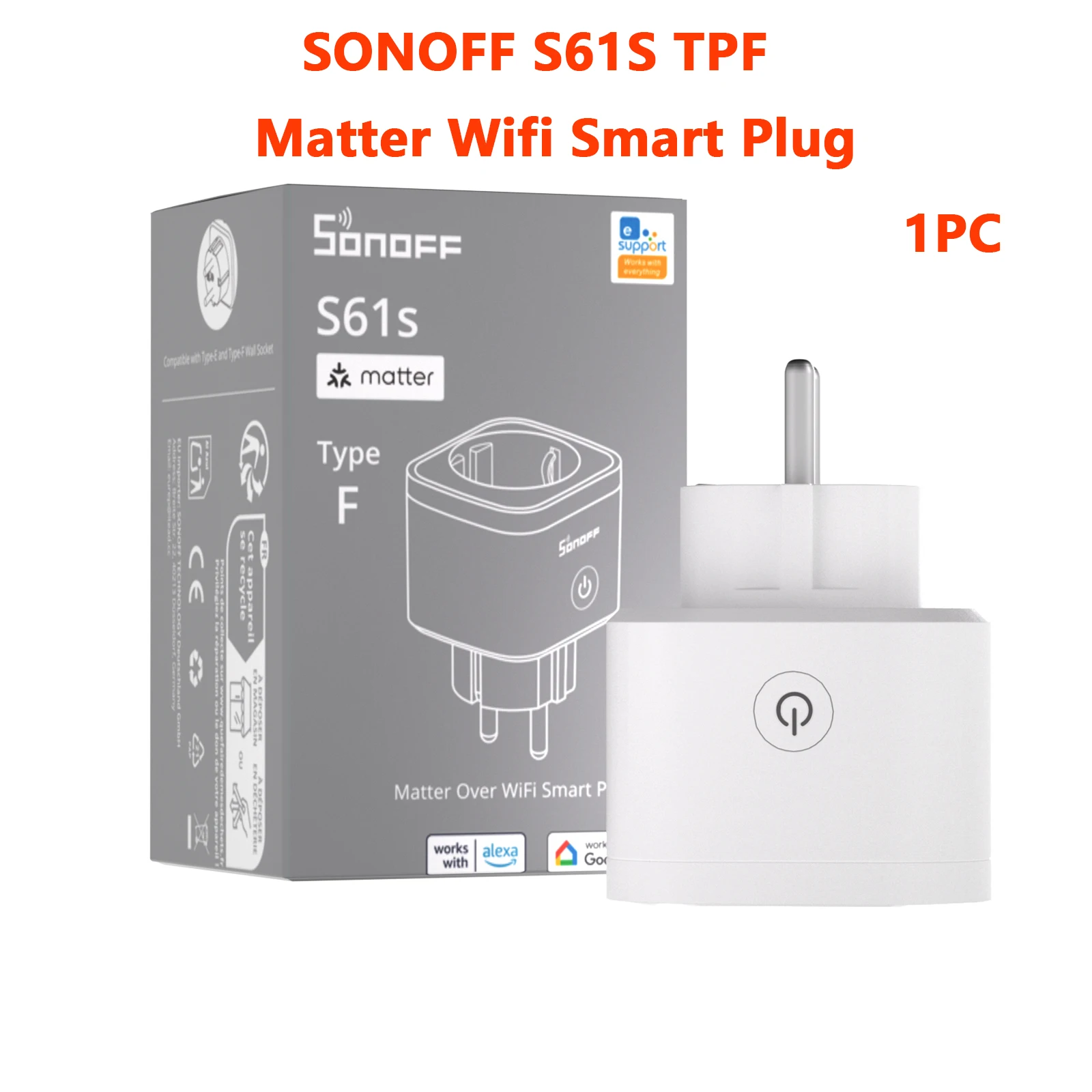 SONOFF S61S TPF EU Matter через Wi-Fi умная вилка с мониторингом энергии умный дом пульт дистанционного управления таймер розетка работает с Homekit
SONOFF S61S TPF EU Matter через Wi-Fi умная вилка с мониторингом энергии умный дом пульт дистанционного управления таймер розетка работает с Homekit