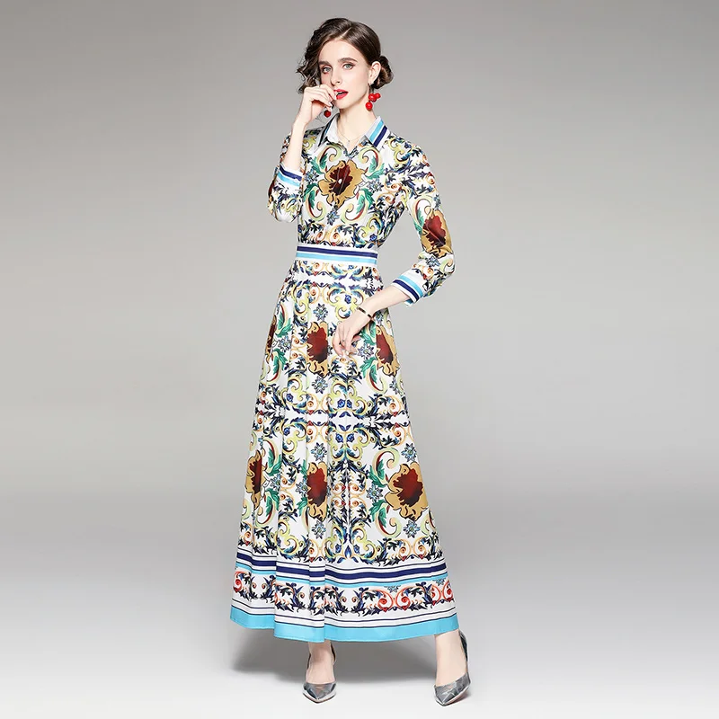 New 2022 Vintage Print Runway Dress Long Sleeve Fashion Office Lady Elegant Luxury Party Ins Ruched Maxi Dresses For Women
New 2022 Vintage Print Runway Dress Long Sleeve Fashion Office Lady Elegant Luxury Party Ins Ruched Maxi Dresses For Women