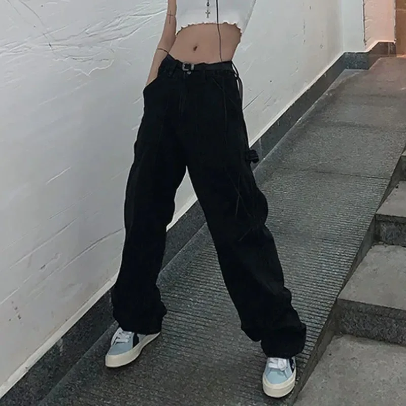 2022 Women Harajuku Vintage Black Street BF Style Chic College Teens Streetwear All-match Loose Fashion Femme Trousers
2022 Women Harajuku Vintage Black Street BF Style Chic College Teens Streetwear All-match Loose Fashion Femme Trousers
