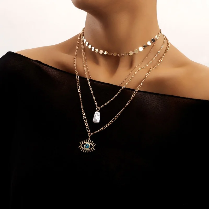 U-Magical Creative Multi-layer Blue Eyes Irregular Imitation Pearl Pendant Necklace for Women Gold Metal Chain Necklace Jewelry
U-Magical Creative Multi-layer Blue Eyes Irregular Imitation Pearl Pendant Necklace for Women Gold Metal Chain Necklace Jewelry