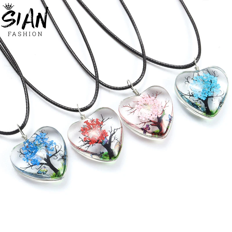 Tree of Life Heart Natural Dried Flowers Necklace for Women Girls Transparent Life Tree Glass Pendant Necklace Handmade Jewelry
Tree of Life Heart Natural Dried Flowers Necklace for Women Girls Transparent Life Tree Glass Pendant Necklace Handmade Jewelry