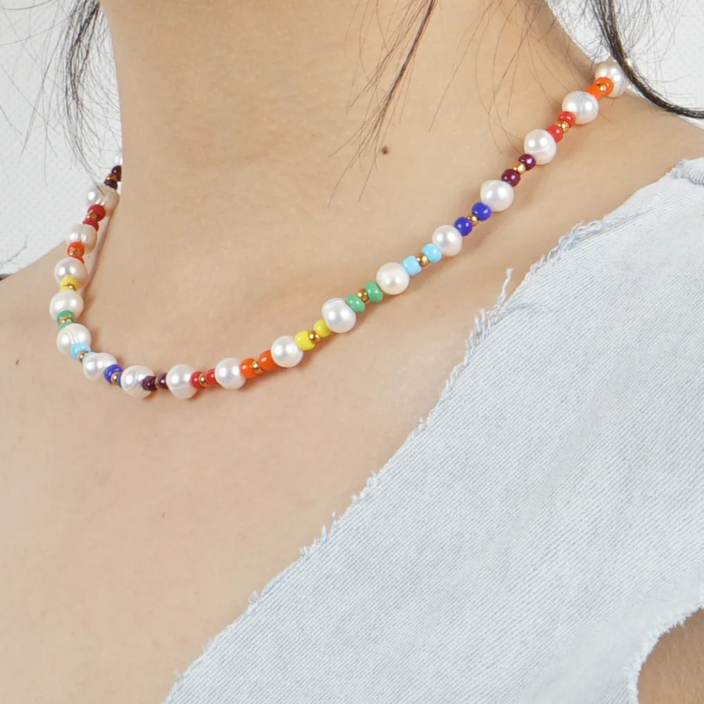KKBEAD Boho Style Rainbow Necklace Choker for Women Girl Friends Gift Jewelry Natural Freshwater Pearl Necklaces Y2k Accessories
KKBEAD Boho Style Rainbow Necklace Choker for Women Girl Friends Gift Jewelry Natural Freshwater Pearl Necklaces Y2k Accessories