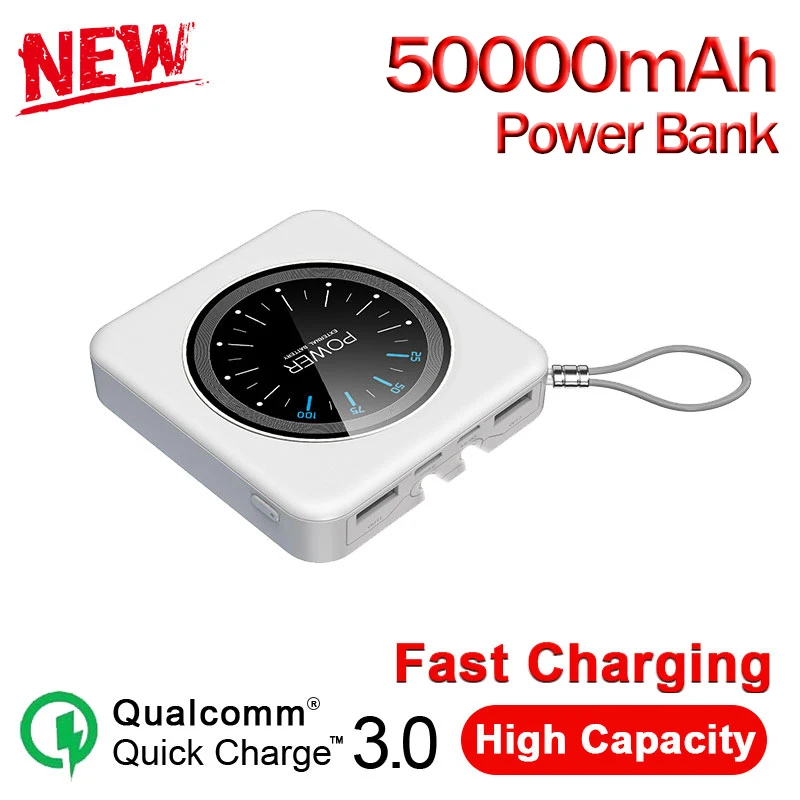 50000mAh Mini Power Bank Fast Charging Phone Charger High Capacity Portable Small External Battery For Xiaomi Samsung IPhone
50000mAh Mini Power Bank Fast Charging Phone Charger High Capacity Portable Small External Battery For Xiaomi Samsung IPhone