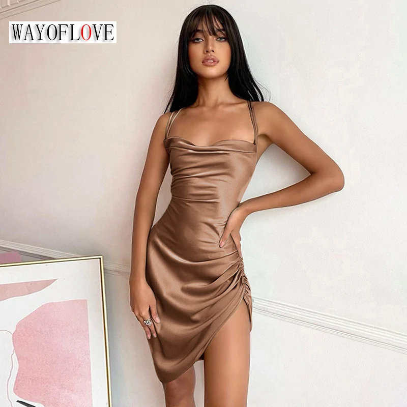 WAYOFLOVE Women Summer Sexy Strap Beach Dress Party Club Backless Slim Hollow Out Bandage Vestidos Shirring Holiday Satin Dress
WAYOFLOVE Women Summer Sexy Strap Beach Dress Party Club Backless Slim Hollow Out Bandage Vestidos Shirring Holiday Satin Dress