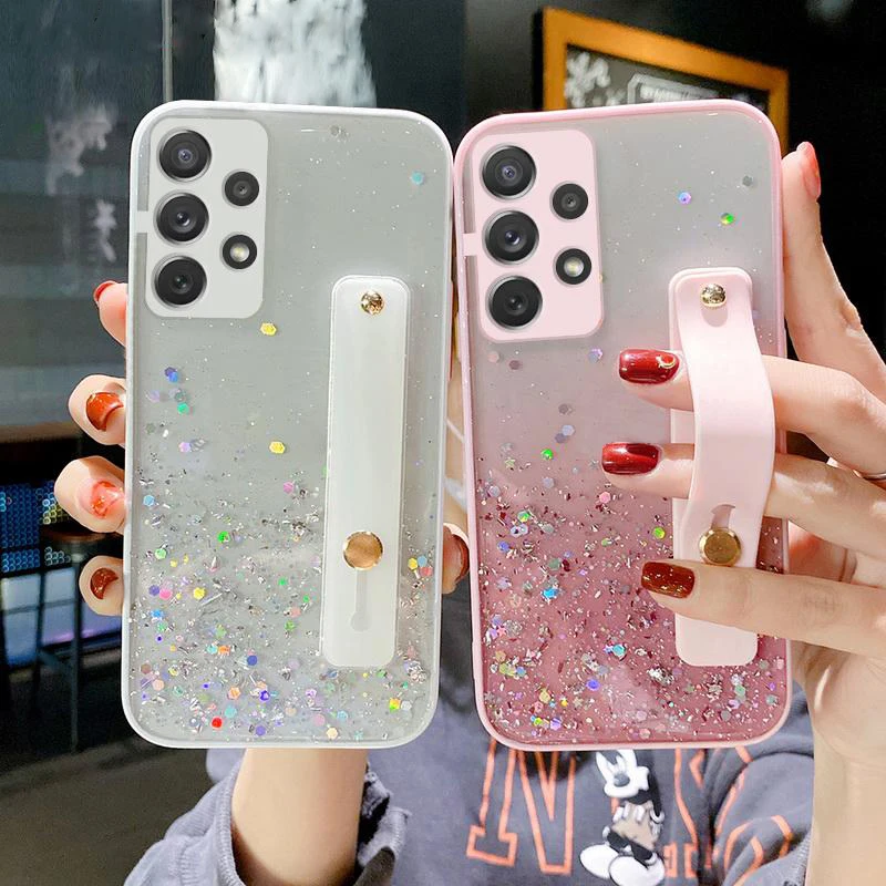 Wrist Band Gradient Glitter Clear Phone Case For Samsung Galaxy S22 Ultra S21 S20 Plus Note 20 Ultra A52 A72 A32 5G Soft Bumper
Wrist Band Gradient Glitter Clear Phone Case For Samsung Galaxy S22 Ultra S21 S20 Plus Note 20 Ultra A52 A72 A32 5G Soft Bumper