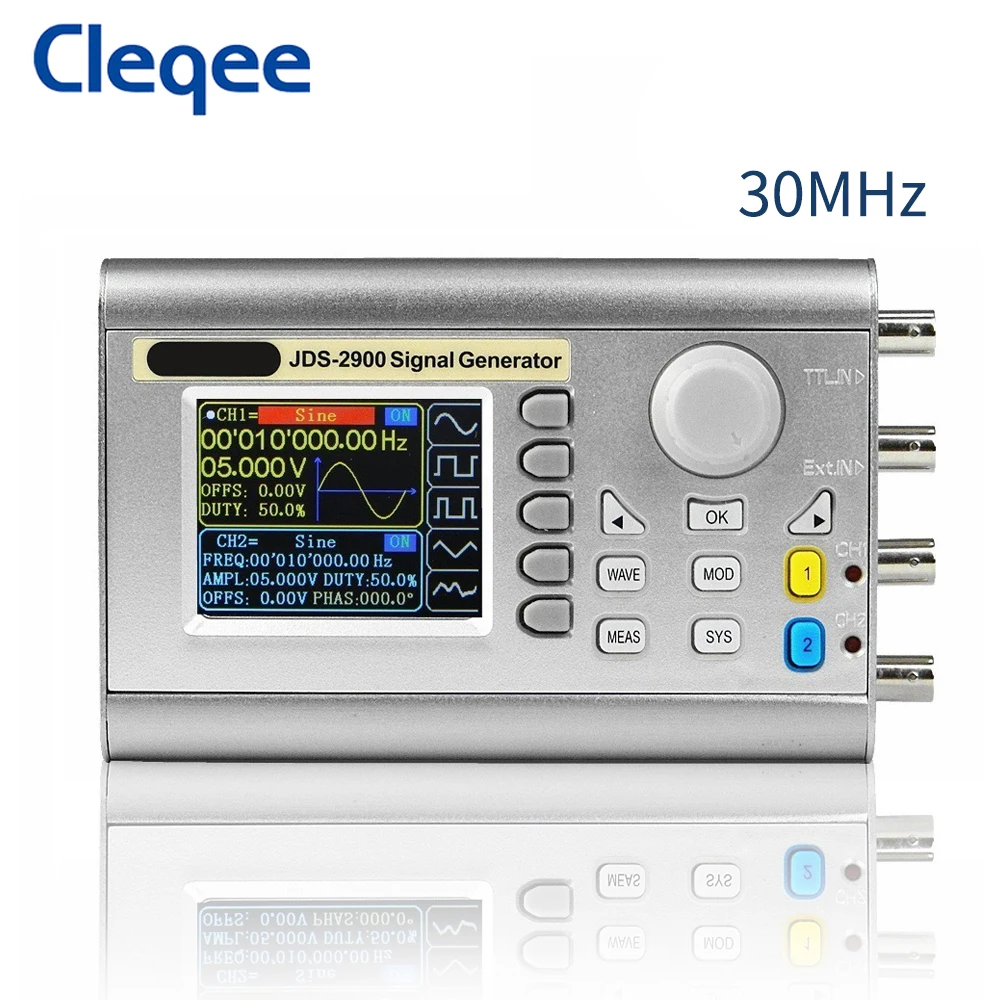 Генератор сигналов Cleqee JDS2900, 30 МГц, Функция DDS, цифровое управление, Двухканальный измеритель частоты, генератор произвольной формы сигналов
Генератор сигналов Cleqee JDS2900, 30 МГц, Функция DDS, цифровое управление, Двухканальный измеритель частоты, генератор произвольной формы сигналов