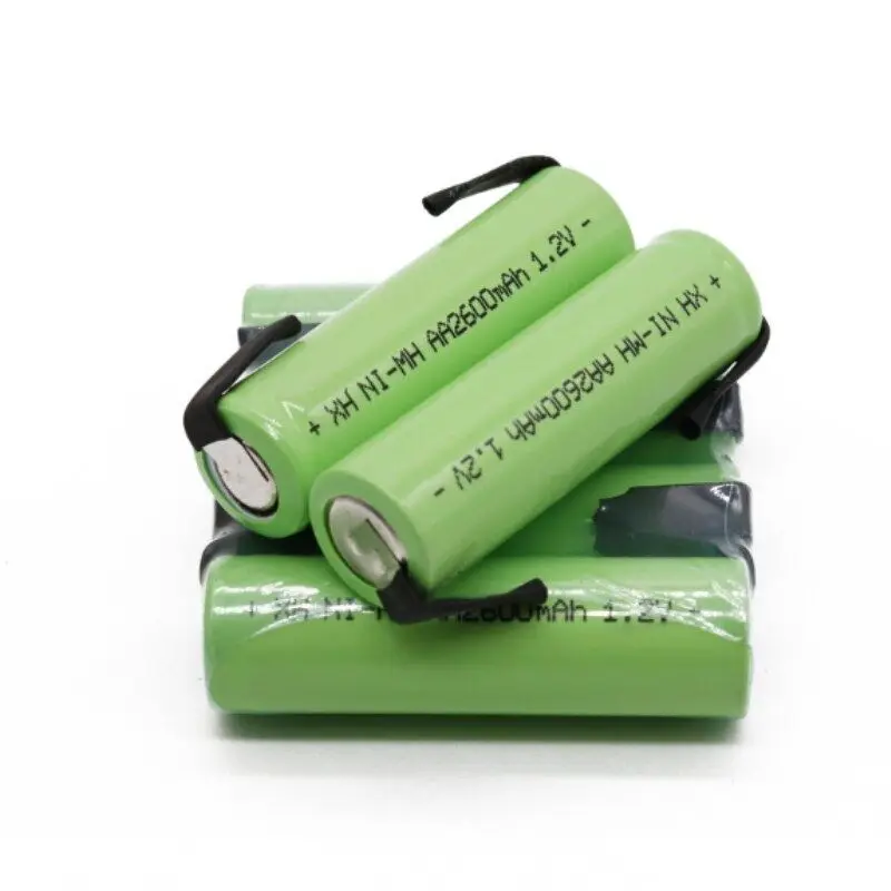 Original1.2V AA 2600mah Rechargeable Ni-MH Battery with Green Solder Tabs Suitable for Electric Shavers Toothbrushes Flashlights
Original1.2V AA 2600mah Rechargeable Ni-MH Battery with Green Solder Tabs Suitable for Electric Shavers Toothbrushes Flashlights