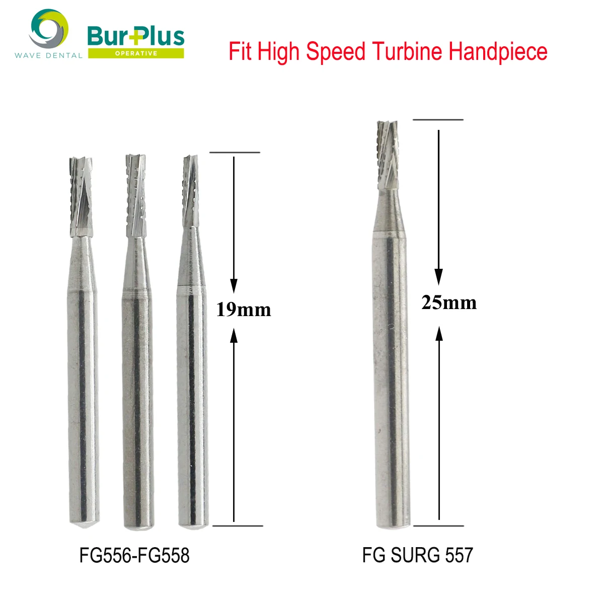 

WAVE Dental Tungsten Carbide Burs Dentistry Strawberries Cone Straight Fissure Head Fit High Speed Turbine Handpiece 5Pcs/Pack