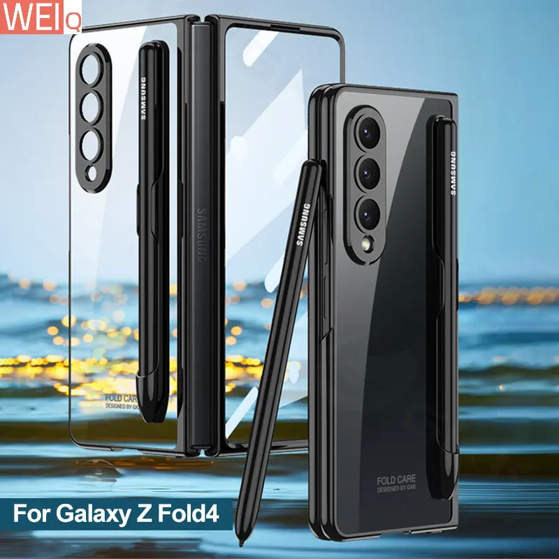 Роскошный прозрачный чехол с покрытием и слотом для ручки для Samsung Galaxy Z Fold 4, защитный чехол со стеклянной пленкой, Твердый чехол для Galaxy Z Fold4 Capa ZFOLD4
Роскошный прозрачный чехол с покрытием и слотом для ручки для Samsung Galaxy Z Fold 4, защитный чехол со стеклянной пленкой, Твердый чехол для Galaxy Z Fold4 Capa ZFOLD4