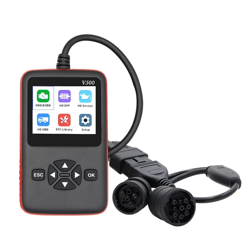 V500 Code Reader For Car And Truck OBD 2 Car Diagnostic Auto Tool CR-HD J1939 Heavy Duty Truck EOBD PK ELM
V500 Code Reader For Car And Truck OBD 2 Car Diagnostic Auto Tool CR-HD J1939 Heavy Duty Truck EOBD PK ELM