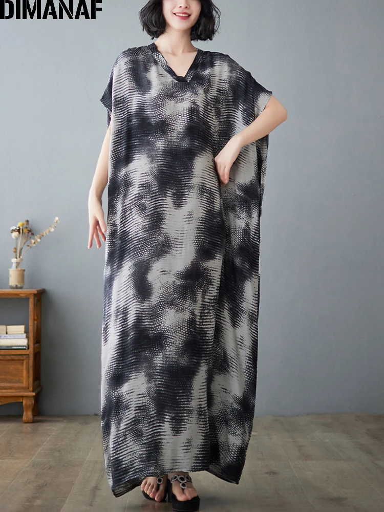 DIMANAF Women Summer Beach Dress Bohemian Vintage Loose Oversized Sundress Printing Black Cotton Vestidos Lady Maxi Long Dress
DIMANAF Women Summer Beach Dress Bohemian Vintage Loose Oversized Sundress Printing Black Cotton Vestidos Lady Maxi Long Dress