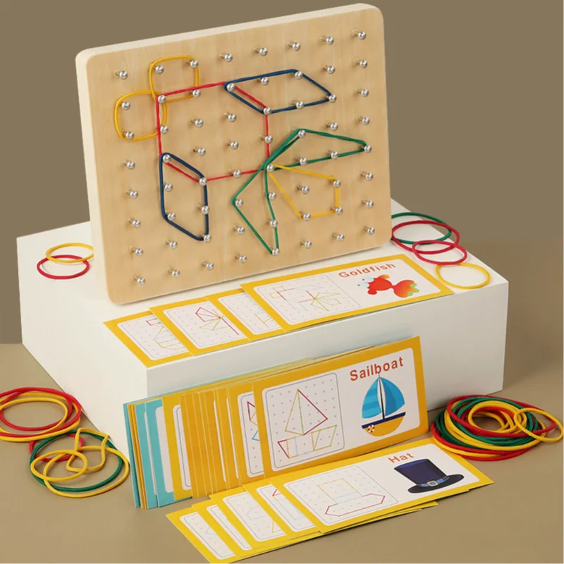 Wooden Geoboard Montessori Toys Cartoon Graphical Puzzle Board Toy for Toddlers Early Learning Educational Toys
Wooden Geoboard Montessori Toys Cartoon Graphical Puzzle Board Toy for Toddlers Early Learning Educational Toys