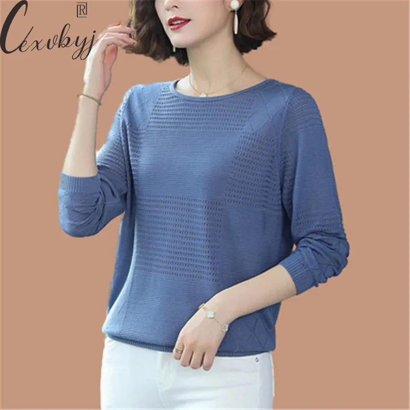 Women's Hollow Out Sweater Solid Colors Long Sleeve Knit Pullover Plus Size 5XL Loose Knitwear Tops Korean Style Casual Jumper
Women's Hollow Out Sweater Solid Colors Long Sleeve Knit Pullover Plus Size 5XL Loose Knitwear Tops Korean Style Casual Jumper