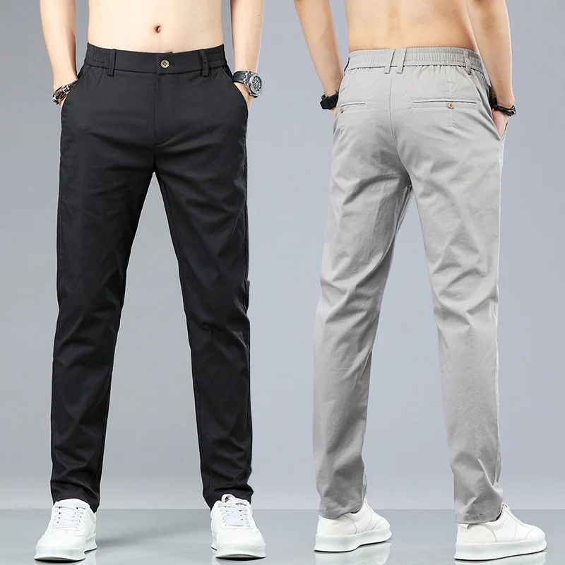 Solid Straight Casual Color Khaki Summer Elastic Business Korean Black Fashion Classic Trousers Spring Waist Men Pants Cotton
Solid Straight Casual Color Khaki Summer Elastic Business Korean Black Fashion Classic Trousers Spring Waist Men Pants Cotton