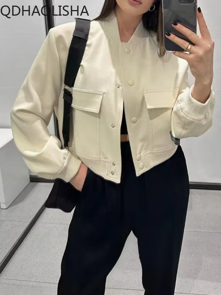 Women's Jackets Autumn New In Large Pocket Casual Fashion Stand Collar Short Coat Long Sleeve Tops Streetwear Winter Clothes
Women's Jackets Autumn New In Large Pocket Casual Fashion Stand Collar Short Coat Long Sleeve Tops Streetwear Winter Clothes