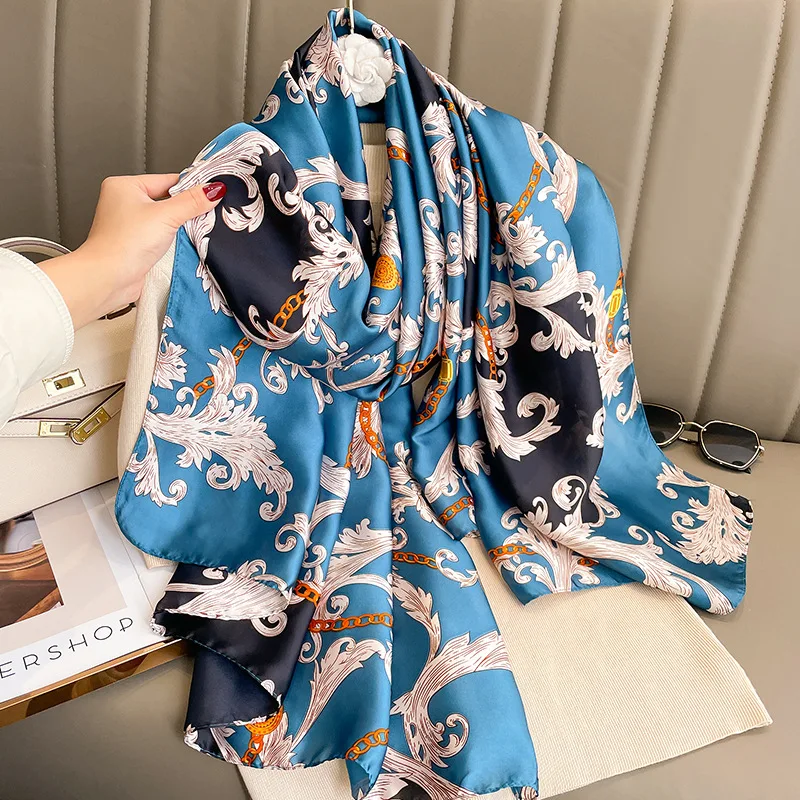 Summer Women Sunscreen Scarves Popular 180X90CM Model Silk Scarf Luxury Fashion For Gift Bandana Couple Style 2023 Design Shawls
Summer Women Sunscreen Scarves Popular 180X90CM Model Silk Scarf Luxury Fashion For Gift Bandana Couple Style 2023 Design Shawls