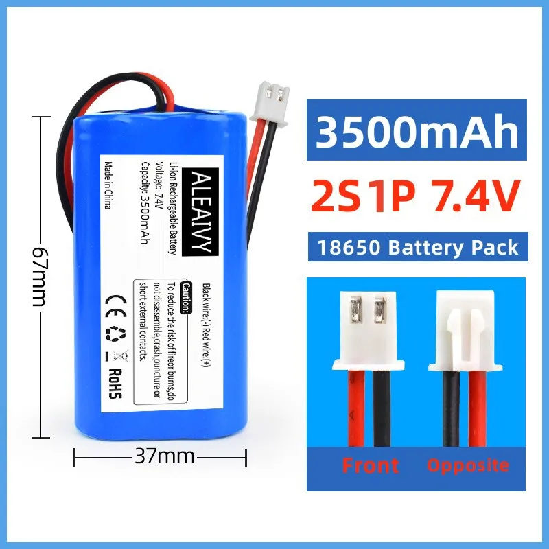 7.4V 3500mAh 18650 Rechargeable Lithium Battery Pack with XH2.54 Plug Suitable for Radio/solar Headlights/sound Box/LED Lights
7.4V 3500mAh 18650 Rechargeable Lithium Battery Pack with XH2.54 Plug Suitable for Radio/solar Headlights/sound Box/LED Lights