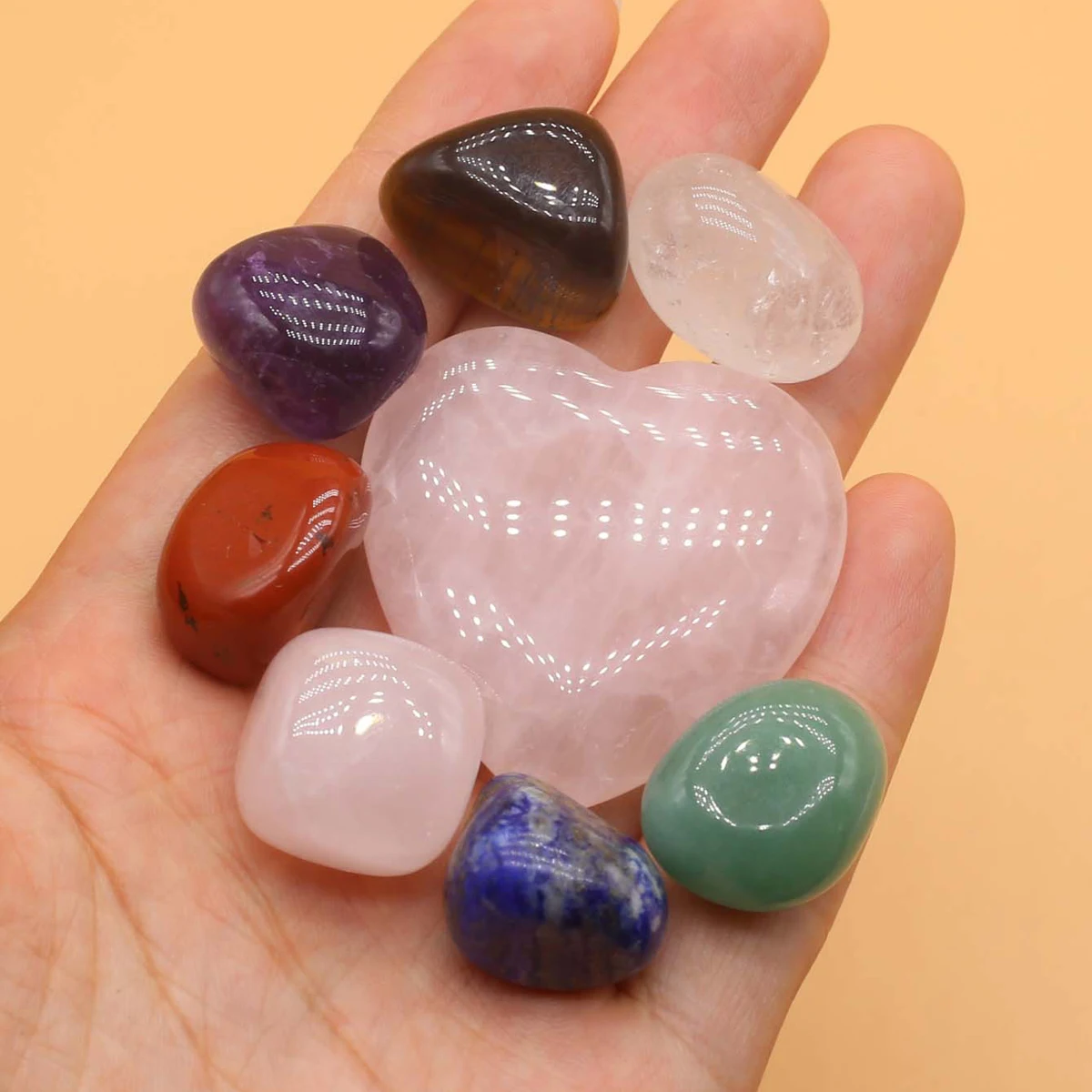 8PC/set Heart Ball Natural Gemstone Ornament Rose Quartz Amethyst Agate Geode Polished Energy Healing Crystals Stone Room Decor
8PC/set Heart Ball Natural Gemstone Ornament Rose Quartz Amethyst Agate Geode Polished Energy Healing Crystals Stone Room Decor