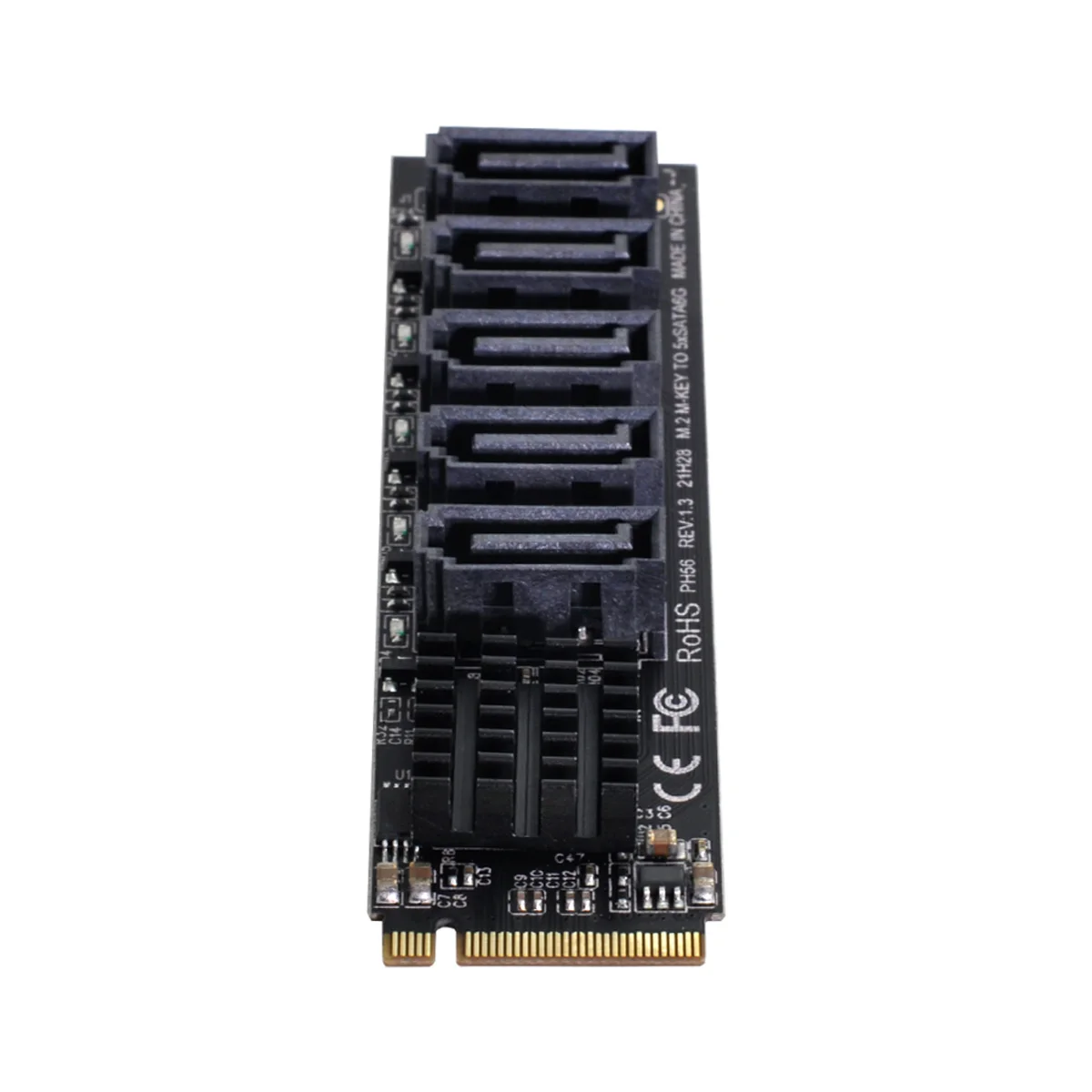 

Cablecc Converter Hard Drive NGFF NVME M-Key PCI Express to SATA 3.0 Extension Card JMB585 2280 6Gbps 5 Ports Adapter
