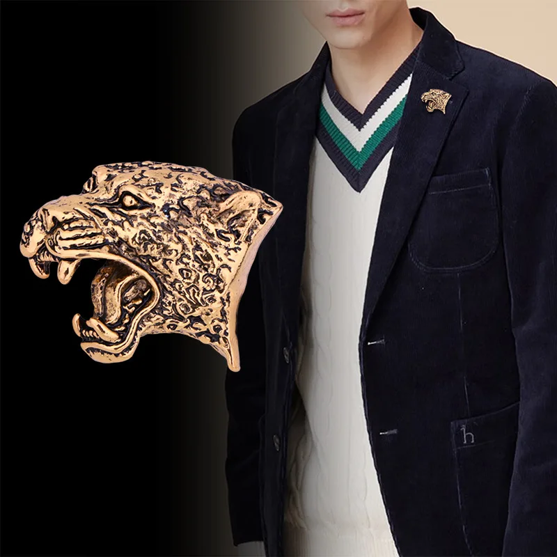 Vintage Leopard Head Brooch Animal Tiger Head Badge Lapel Pins and Brooches for Men Suit Corsage Jewelry Accessories 
Vintage Leopard Head Brooch Animal Tiger Head Badge Lapel Pins and Brooches for Men Suit Corsage Jewelry Accessories