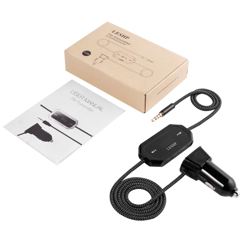 Hot Selling Wireless FM Transmitter Radio Car Kit for Smart Phones Bundle with 3.5mm Audio Plug and Car Charger Black
Hot Selling Wireless FM Transmitter Radio Car Kit for Smart Phones Bundle with 3.5mm Audio Plug and Car Charger Black