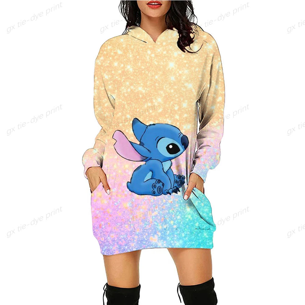 Autumn Women Disney Stitch Print Loose Long Hoodie Kawaii Cartoon Print Hooded Sweatshirts Sexy Pullover Sweatshirt Dress
Autumn Women Disney Stitch Print Loose Long Hoodie Kawaii Cartoon Print Hooded Sweatshirts Sexy Pullover Sweatshirt Dress