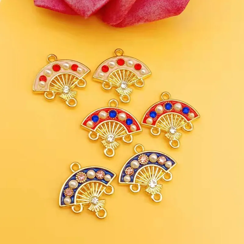 10pcs Chinese Style Enamels Pearl Charms Connector Hollow Out Fan Pendants Fit DIY Bracelet Earring Jewelry Accessories 16*17mm
10pcs Chinese Style Enamels Pearl Charms Connector Hollow Out Fan Pendants Fit DIY Bracelet Earring Jewelry Accessories 16*17mm