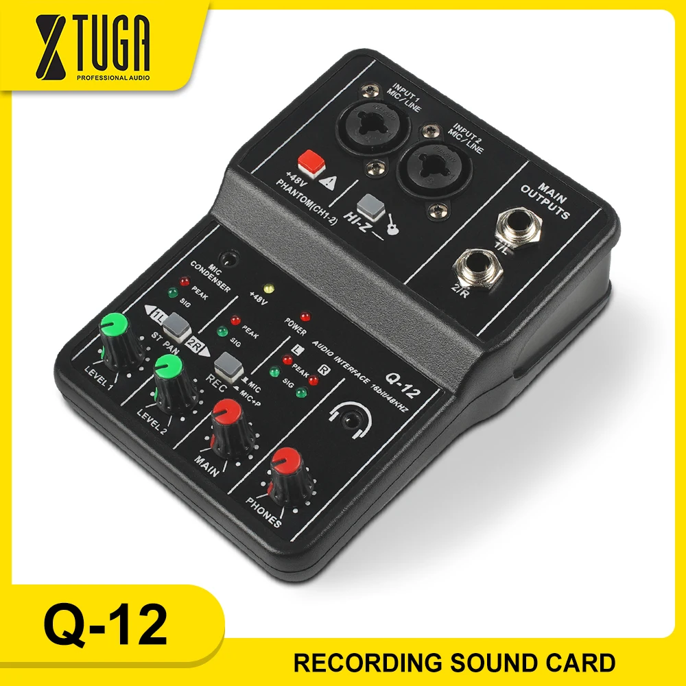 2-канальный звуковой микшер XTUGA Q12, профессиональная звуковая карта, DJ консоль с монитором 48 В, фантомное питание для студии, пения, компьютер...
2-канальный звуковой микшер XTUGA Q12, профессиональная звуковая карта, DJ консоль с монитором 48 В, фантомное питание для студии, пения, компьютер...