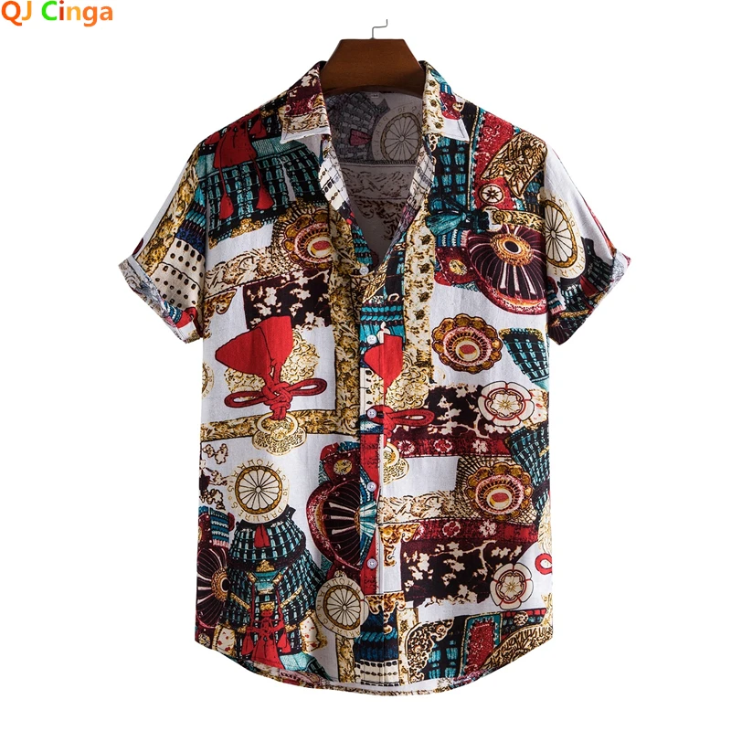 Summer Men's Short Sleeve Shirt Single Breasted Lapel Printed Shirts Men Hawaiian Casual Man Tops Camisa S M L XL XXL
Summer Men's Short Sleeve Shirt Single Breasted Lapel Printed Shirts Men Hawaiian Casual Man Tops Camisa S M L XL XXL
