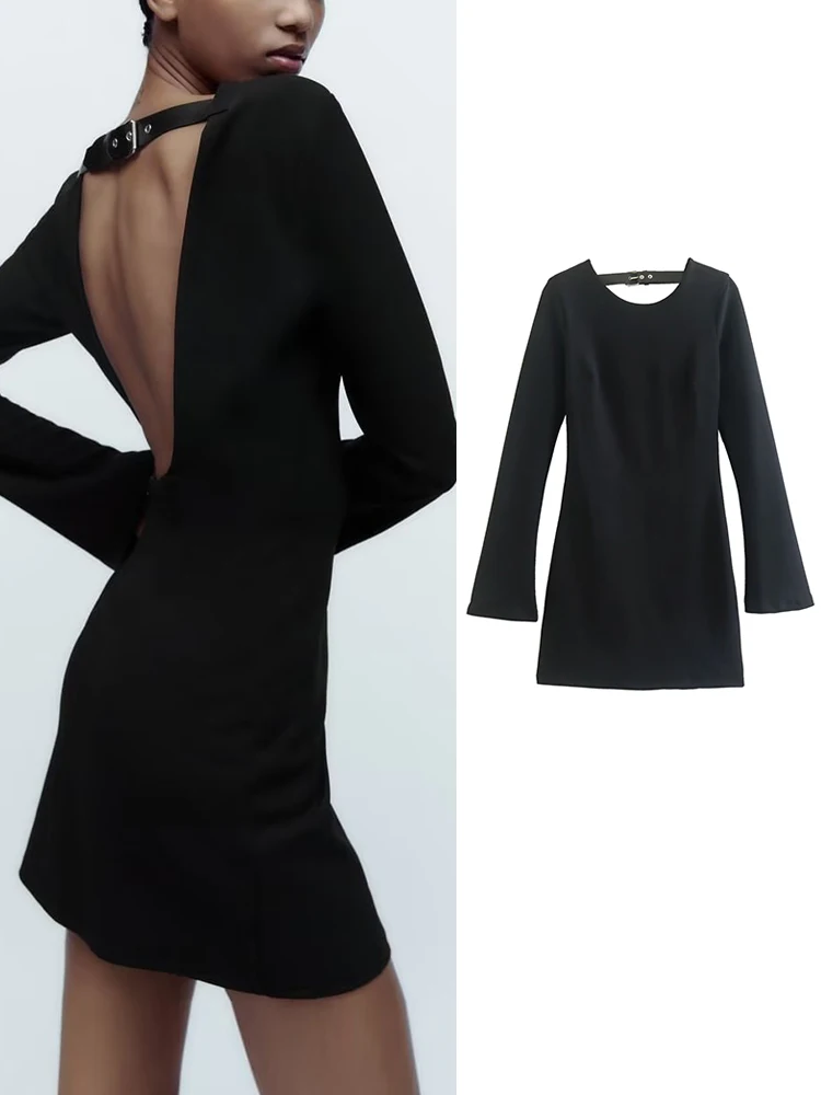 TRAF Spring Autumn Backless Mini Dresses 2022 Women Long Sleeve O-neck Solid Party Dress Elegant Chic Tops Outerwear
TRAF Spring Autumn Backless Mini Dresses 2022 Women Long Sleeve O-neck Solid Party Dress Elegant Chic Tops Outerwear