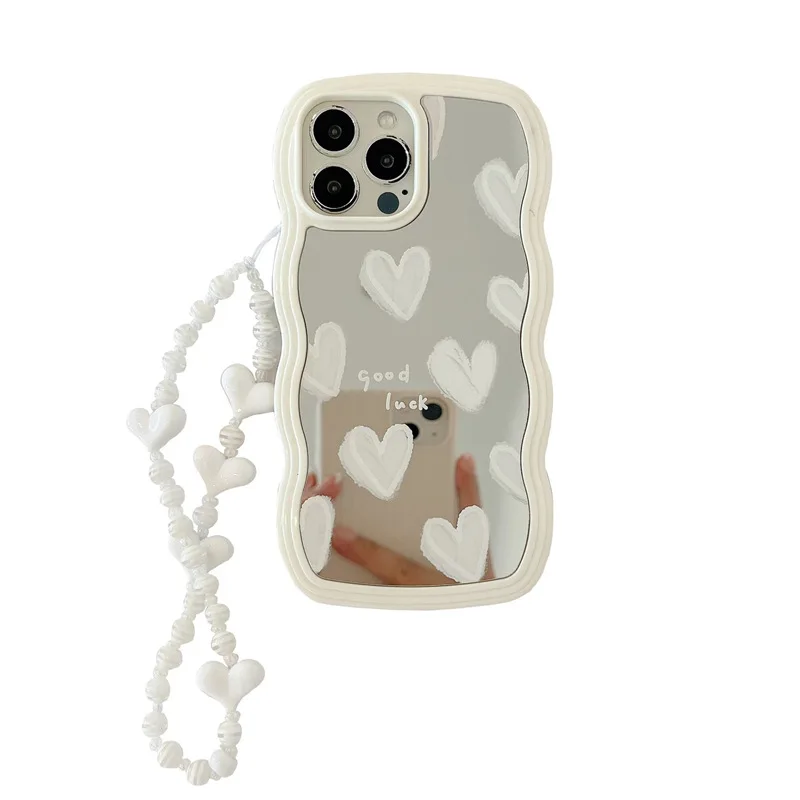 White Love Mirror With Lanyard Wave Edge Phone Shockproof Case For Iphone 13 12 11 Pro Max Xs Max 14 Plus Lens Protection Fundas
White Love Mirror With Lanyard Wave Edge Phone Shockproof Case For Iphone 13 12 11 Pro Max Xs Max 14 Plus Lens Protection Fundas